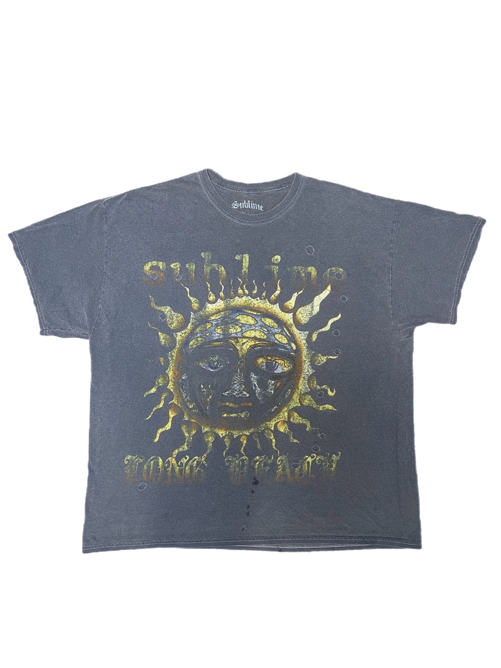 Y2K Sublime Distressed Oversized Graphic Band Tee - 100% Cotton